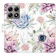 iSaprio Flip Case Succulents Pattern for Xiaomi 14T - Phone Case