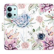 iSaprio Flip Case Succulents Pattern for Xiaomi Redmi 15C - Phone Case