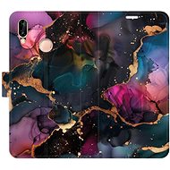 iSaprio Flip case Dark Marble for Huawei P20 Lite - Phone Case