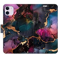 iSaprio Flip Case Dark Marble for iPhone 11 - Phone Case