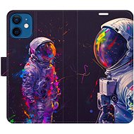 iSaprio Flip Case Neon Astronaut 02 for iPhone 12 mini - Phone Case
