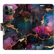 iSaprio Flip Case Dark Marble for iPhone 12/12 Pro - Phone Case