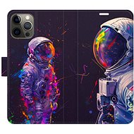 iSaprio Flip Case Neon Astronaut 02 for iPhone 12/12 Pro - Phone Case