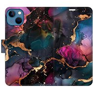 iSaprio Flip Case Dark Marble for iPhone 13 - Phone Case