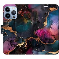 iSaprio Flip Case Dark Marble for iPhone 13 Pro - Phone Case