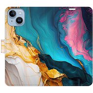 iSaprio Flip Case Colourful Marble for iPhone 14 - Phone Case