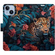 iSaprio Flip Case Flower Jaguar 02 for iPhone 14 - Phone Case