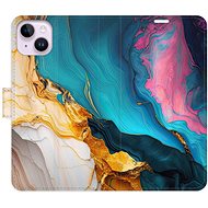 iSaprio Flip Case Colourful Marble for iPhone 14 Plus - Phone Case