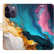 iSaprio Flip Case Colourful Marble for iPhone 14 Pro - Phone Case