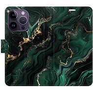 iSaprio Flip Case Emerald 02 for iPhone 14 Pro - Phone Case