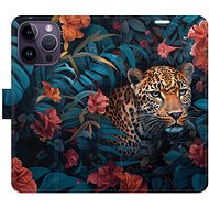 iSaprio Flip Case Flower Jaguar 02 for iPhone 14 Pro Max - Phone Case
