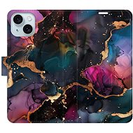 iSaprio Flip Case Dark Marble for iPhone 15 - Phone Case
