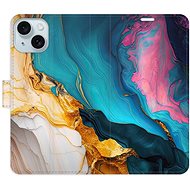 iSaprio Flip Case Colourful Marble for iPhone 15 Plus - Phone Case