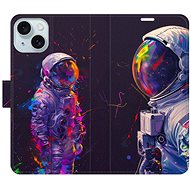 iSaprio Flip Case Neon Astronaut 02 for iPhone 15 Plus - Phone Case