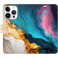 iSaprio Flip Case Colourful Marble for iPhone 15 Pro - Phone Case