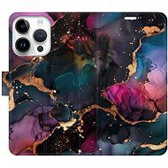 iSaprio Flip Case Dark Marble for iPhone 15 Pro - Phone Case