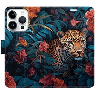 iSaprio Flip Case Flower Jaguar 02 for iPhone 15 Pro - Phone Case