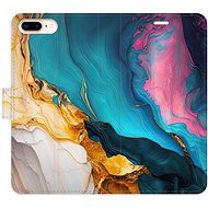 iSaprio Flip Case Colourful Marble for iPhone 7 Plus - Phone Case