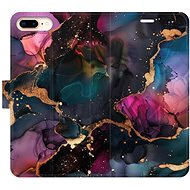 iSaprio Flip Case Dark Marble for iPhone 7 Plus - Phone Case
