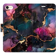 iSaprio Flip Case Dark Marble for iPhone 7/8/SE 2020 - Phone Case