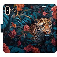 iSaprio Flip Case Flower Jaguar 02 for iPhone X/XS - Phone Case