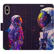 iSaprio Flip Case Neon Astronaut 02 for iPhone X/XS - Phone Case
