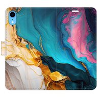 iSaprio Flip Case Colourful Marble for iPhone XR - Phone Case