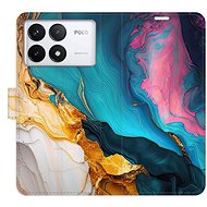 iSaprio Flip Case Colourful Marble for Poco F6 Pro - Phone Case