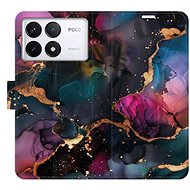 iSaprio Flip Case Dark Marble for Poco F6 Pro - Phone Case