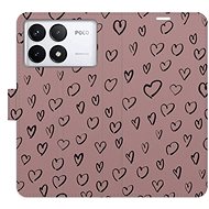 iSaprio Flip case Heart Dark 02 for Poco F6 Pro - Phone Case