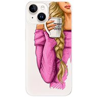 iSaprio My Coffe and Blond Girl pro iPhone 15 - Phone Cover