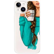iSaprio My Coffe and Brunette Girl pro iPhone 15 Plus - Phone Cover