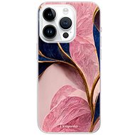 iSaprio Pink Blue Leaves pro iPhone 15 Pro - Phone Cover