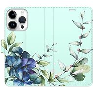 iSaprio flip pouzdro Blue Flowers pro iPhone 15 Pro - Phone Cover
