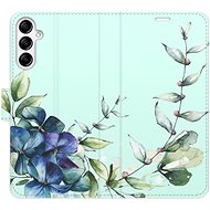 iSaprio flip case Blue Flowers for Samsung Galaxy A14 / A14 5G - Phone Cover