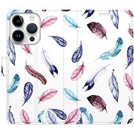 iSaprio flip pouzdro Colorful Feathers pro iPhone 15 Pro - Phone Cover