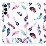 iSaprio flip pouzdro Colorful Feathers pro Samsung Galaxy A14 / A14 5G - Phone Cover