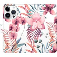 iSaprio flip pouzdro Pink Flowers 02 pro iPhone 15 Pro - Phone Cover