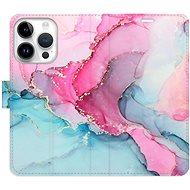 iSaprio flip pouzdro PinkBlue Marble pro iPhone 15 Pro - Phone Cover
