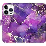 iSaprio flip pouzdro Purple Marble pro iPhone 15 Pro - Phone Cover