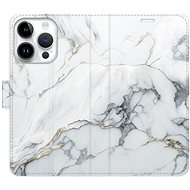 iSaprio flip pouzdro SilverMarble 15 pro iPhone 15 Pro - Phone Cover