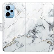 iSaprio flip pouzdro SilverMarble 15 pro Xiaomi Redmi Note 12 Pro+ 5G - Phone Cover