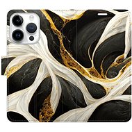 iSaprio flip pouzdro BlackGold Marble pro iPhone 15 Pro - Phone Cover