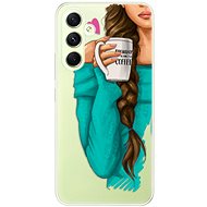 iSaprio My Coffe and Brunette Girl pro Samsung Galaxy A54 5G - Phone Cover