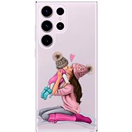 iSaprio Kissing Mom pro Brunette and Girl pro Samsung Galaxy S23 Ultra - Phone Cover