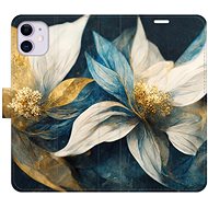 iSaprio flip case Gold Flowers for iPhone 11 - Phone Cover