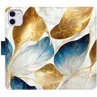 iSaprio flip pouzdro GoldBlue Leaves pro iPhone 11 - Phone Cover