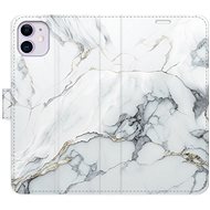 iSaprio flip pouzdro SilverMarble 15 pro iPhone 11 - Phone Cover
