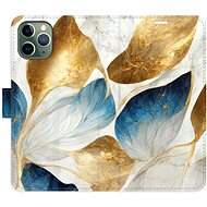 iSaprio flip pouzdro GoldBlue Leaves pro iPhone 11 Pro - Phone Cover
