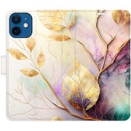 iSaprio flip pouzdro Gold Leaves 02 pro iPhone 12 mini - Phone Cover